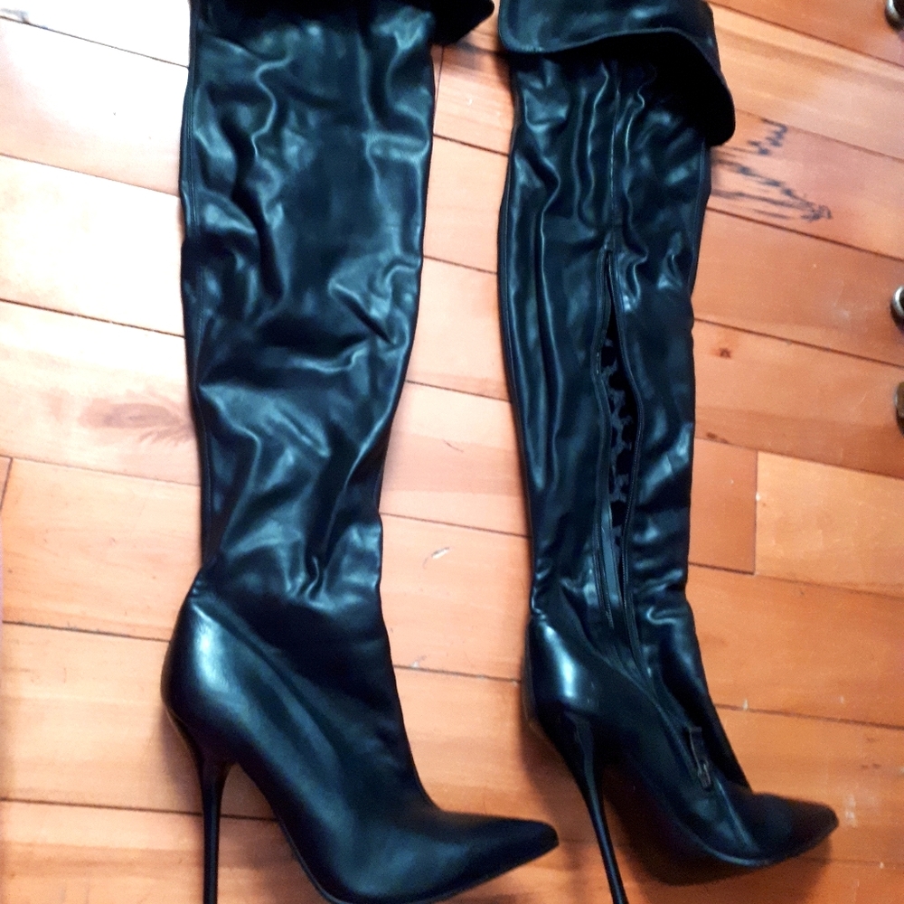 B2 thigh high stiletto boots